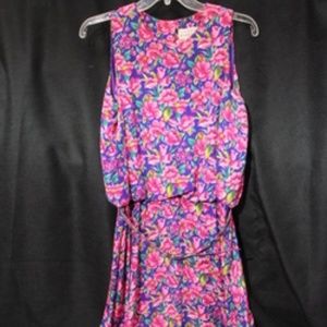 Vintage ADRIANNA PAPELL  Silk Pink Floral Dress